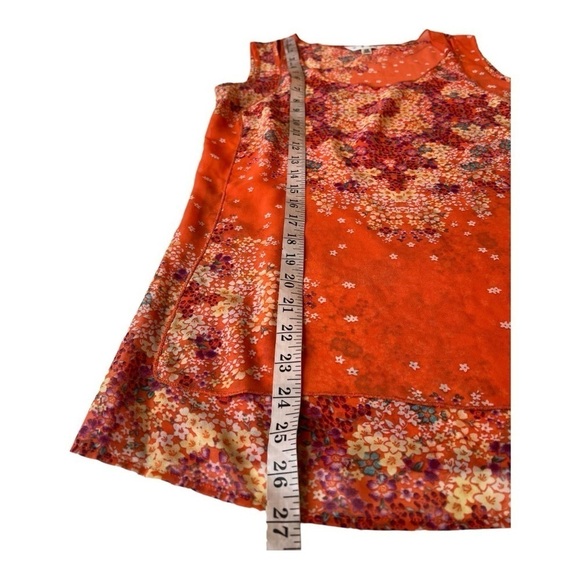 CAbi # 268 Merrow Edge‎ Orange Garden Floral Sleeveless Top in Size XS casual - Picture 8 of 14